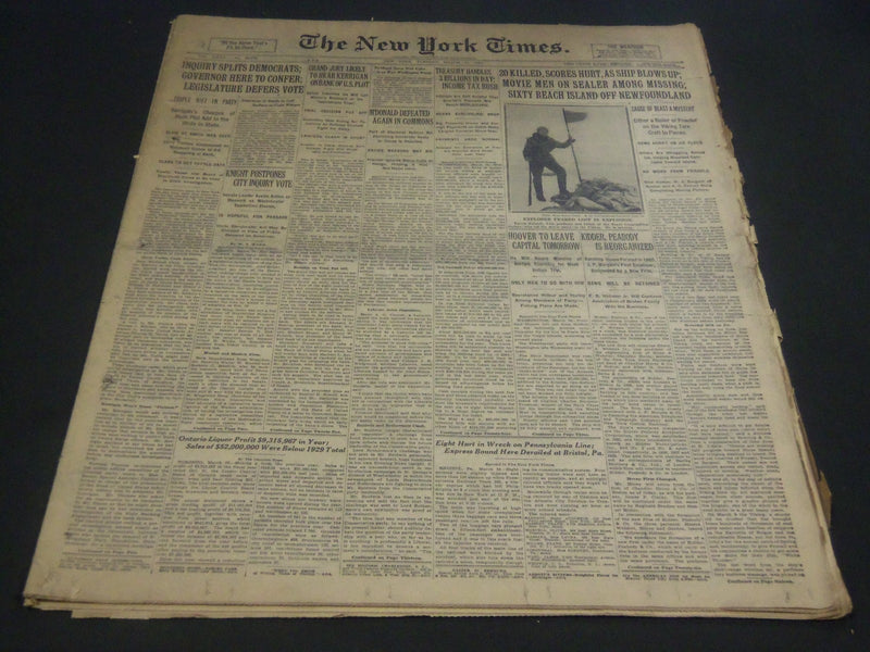 1931 MARCH 17 NEW YORK TIMES - 20 KILLED AS VIKING BLOWS UP - NT 5035