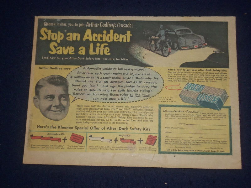 1950'S ARTHUR GODFREY KLEENEX COLOR COMICS ADS - LOT OF 2 - NP 5263