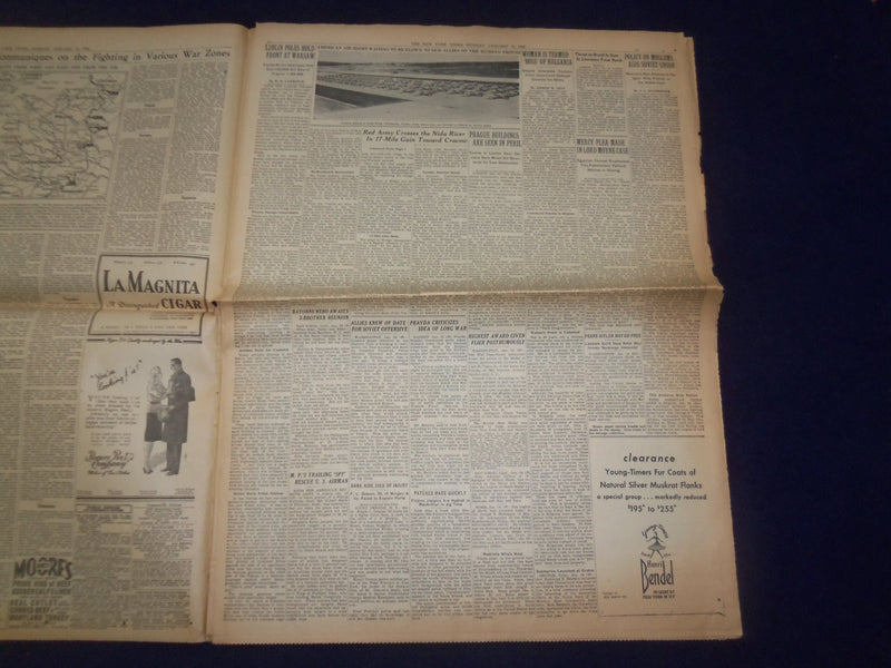 1945 JAN 15 NEW YORK TIMES - RUSSIANS CROSS LAST RIVER BEFORE CRACOW - NP 6653
