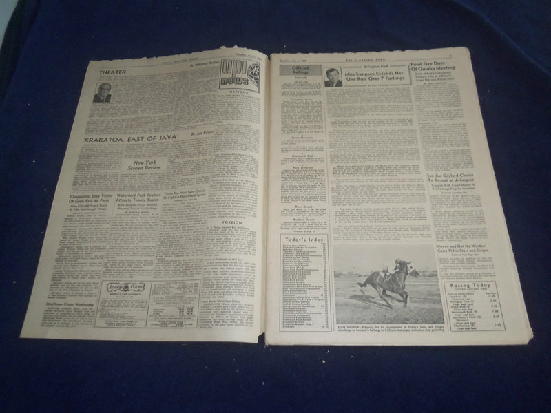 1969 JULY 1 THE DAILY RACING FORM - JOE GAYLORD HEADS ARLINGTON FIELD - NP 5514