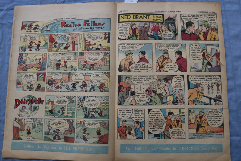 1936 LONG ISLAND SUNDAY PRESS NEWSPAPER COLOR COMICS - LOT OF 2 - NP 9227