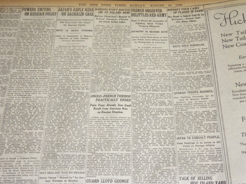 1920 AUGUST 15 NEW YORK TIMES - COLORFUL SCENE OPENING OF OLYMPIC GAMES- NT 8556