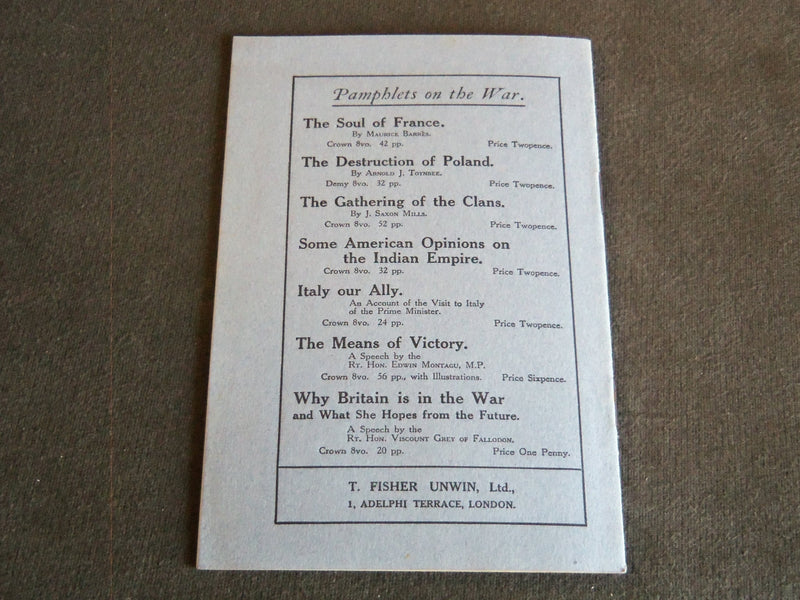 1916 A FREE FURNITURE FUTURE FOR THE WORLD SOFTCOVER BOOK BY ASQUITH - J 7191