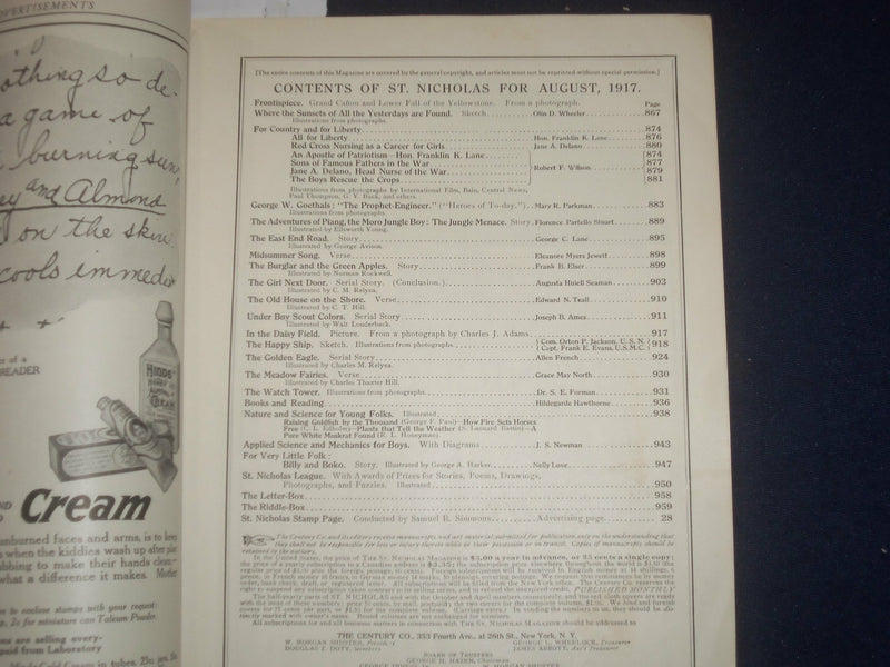 1917 AUGUST ST. NICHOLAS MAGAZINE - NORMAN ROCKWELL ILLUSTRATION - ST 5503M
