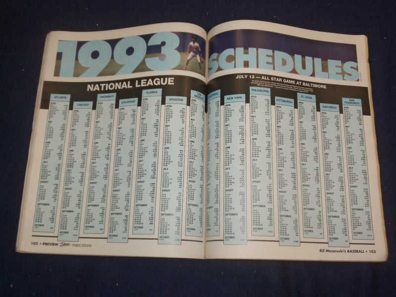 1993 BILL MAZEROSKI'S BASEBALL MAGAZINE - 1993 TEAM PREVIEWS - ST 6792