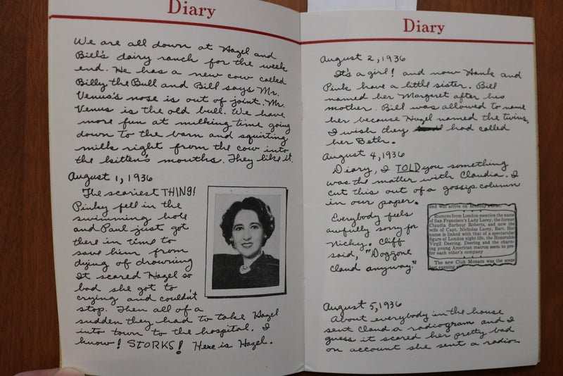1937 DIARY SOFTCOVER BOOK BY TEDDY BARBOUR - K 3157
