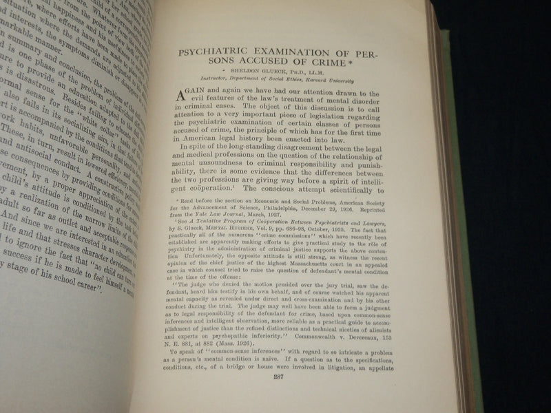 1927 MENTAL HYGIENE QUARTERLY MAGAZINE BOUND VOLUME NO. 11 - SIGNED - KD 2756W