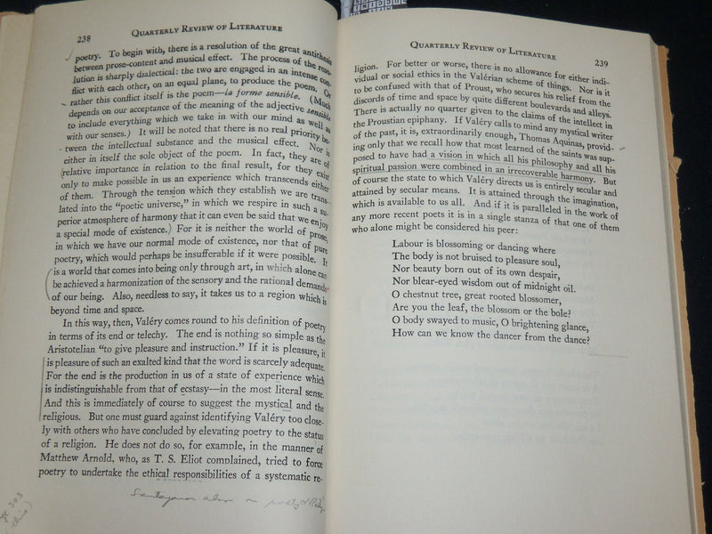 1947 QUARTERLY REVIEW OF LITERATURE MAGAZINE - PAUL VALERY - POETRY - J 6103