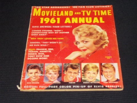 1961 MOVIELAND & TV TIME ANNUAL MAGAZINE - SANDRA DEE COVER - E 15587