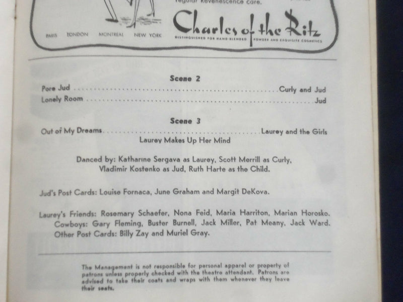 1945 MAY 6 PLAYBILL PROGRAM - OKLAHOMA - RUTH WESTON - J 6468