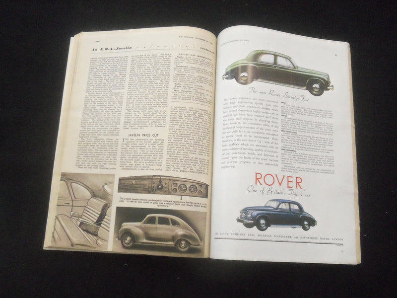 1949 SEPTEMBER 30 THE AUTOCAR MAGAZINE - LONDON SHOW REPORT - BRITISH - J 7834