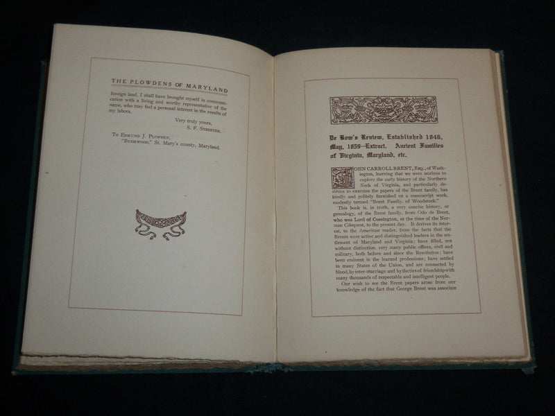 1904 ONE BRANCH OF THE PLOWDERS OF MARYLAND HARDCOVER BOOK - KD 6865