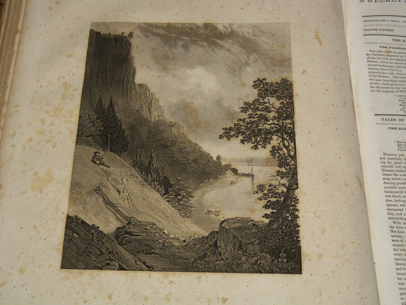 1838-1839 NEW YORK MIRROR AND LADIES GAZETTE BOUND VOLUME - ENGRAVINGS - R 89R