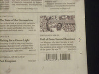 2020 OCTOBER 13 NEW YORK TIMES-AMY CONEY BARRETT HEARINGS BEGIN -JOE MORGAN DIED