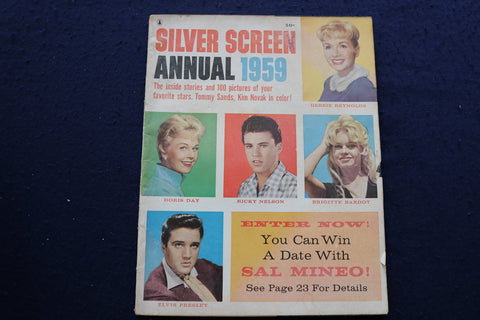 1959 SILVER SCREEN ANNUAL MAGAZINE - DORIS DAY-RICKY NELSON COVER - E 9158