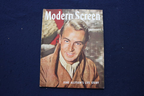 1945 MARCH MODERN SCREEN MAGAZINE - ALAN LADD COVER - E 17272