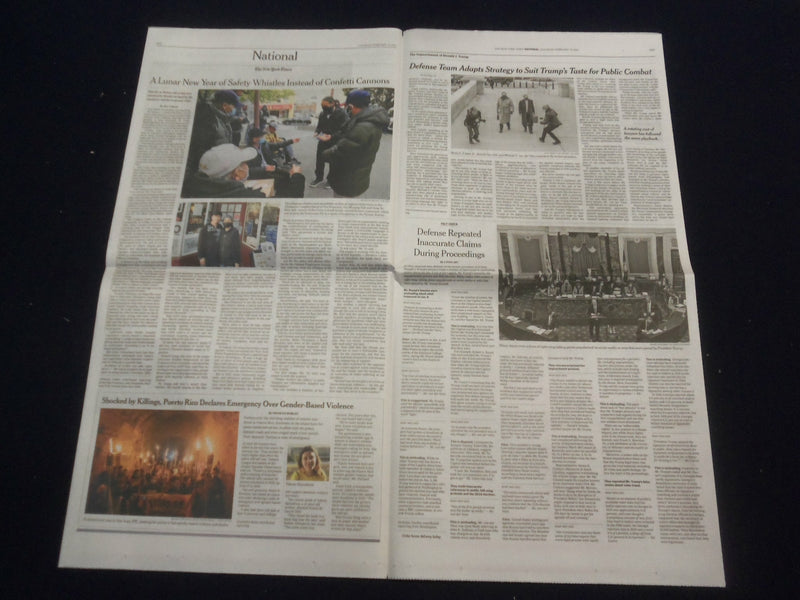 2021 FEBRUARY 13 NEW YORK TIMES - DEFENSE IN TRIAL OF TRUMP: RIVALS' WORDS