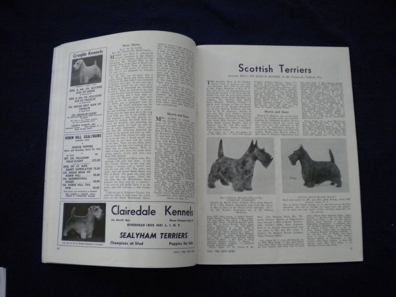 1940 JULY THE DOG NEWS MAGAZINE - THE SMOOTH FOX TERRIER - SP 3625K