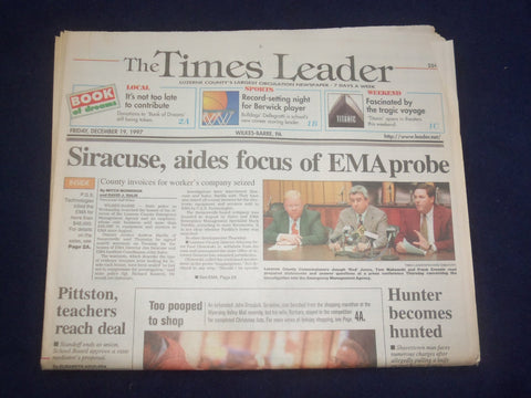 1997 DEC 19 WILKES-BARRE TIMES LEADER-SIRACUSE, AIDES FOCUS OF EMA PROBE-NP 8205