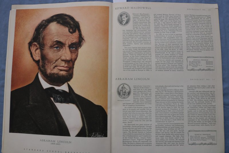 1951 MUSICAL PORTRAITS OF FAMOUS AMERICANS - LOU GEHRIG - ABE LINCOLN - K 3152
