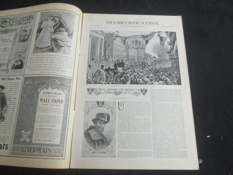 1897 FEBRUARY LADIES' HOME JOURNAL MAGAZINE - GREAT ILLUSTRATIONS & ADS- B 5534Y