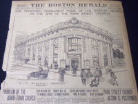 1908 JUNE 15 THE BOSTON HERALD - PROPOSED HOME OF BOSTON HERALD PARK ST. - BH 49