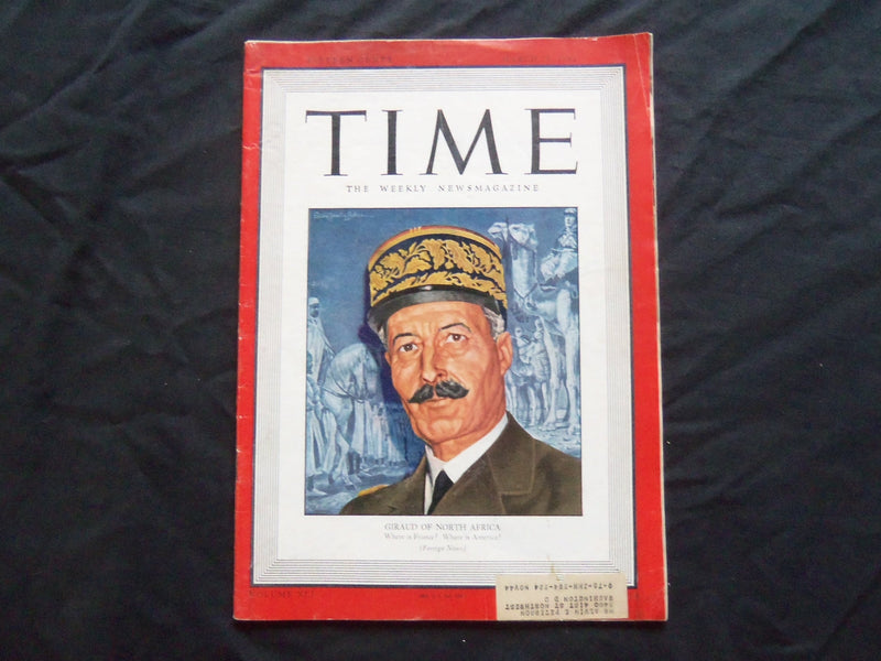 1943 MARCH 29 TIME MAGAZINE - HENRI GIRAUD OF NORTH AFRICA - T 858