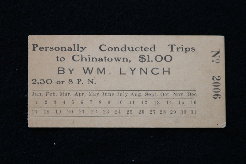 1913 SAN FRANCISCO CHINATOWN NANKING TICKET STUB - K 2222