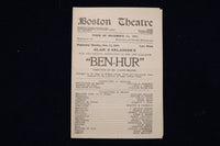 1911 DECEMBER 11 BEH-HUR PROGRAM - BOSTON THEATRE - LOT OF 2 - K 1649