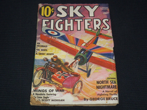 1937 JULY SKY FIGHTERS PULP MAGAZINE - NORTH SEA NIGHTMARE - ST 998R