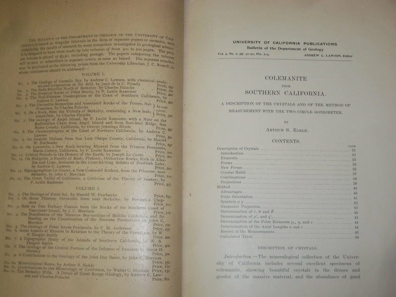 1902 COLEMANITE FROM SOUTHERN CALIFORNIA BY ARTHUR EAKLE - J 4853
