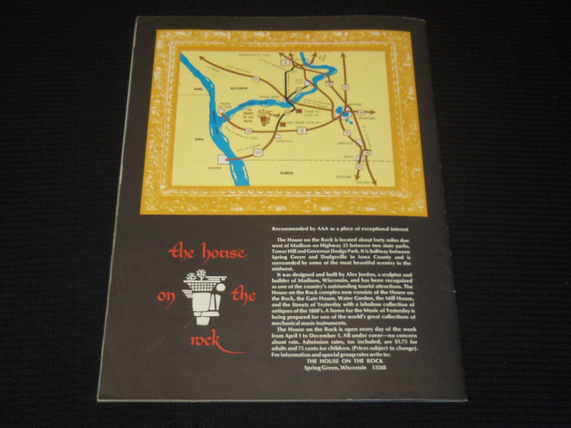 1971 THE HOUSE ON THE ROCK BOOKLET - SOFTCOVER - GREAT PHOTOS - K 2149