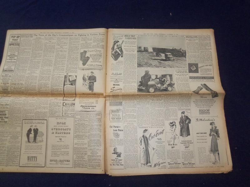 1942 NOV 11 NEW YORK TIMES - ORAN TAKEN, OUR TROOPS SPEED TOWARD LIBYA - NP 6516