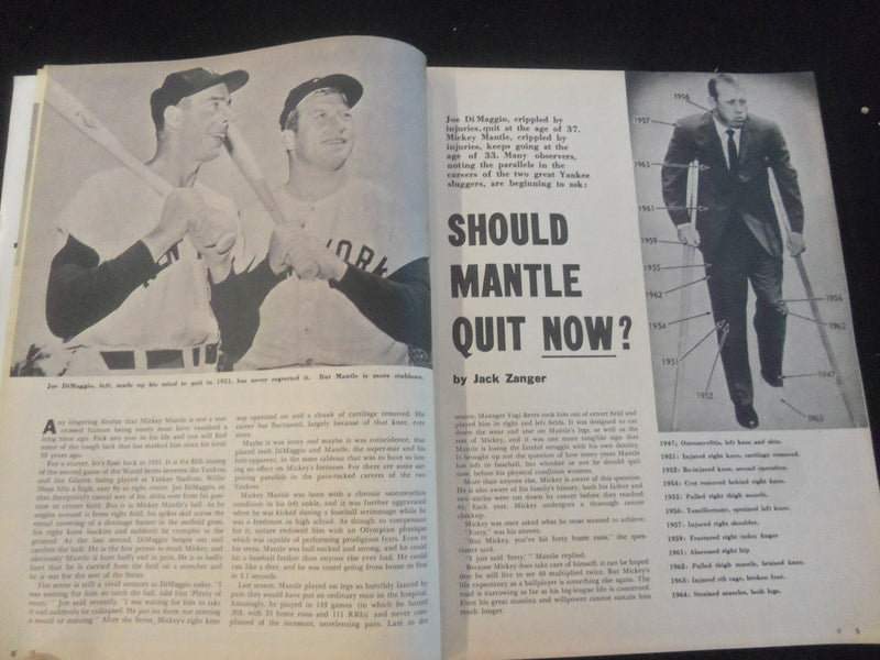 1965 OFFICIAL BASEBALL MAGAZINE - MICKEY MANTLE - WILLIE MAYS - J 7710