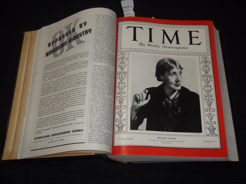 1937 APRIL-JUNE TIME MAGAZINE BOUND VOLUME - GREAT COVERS - NICE ADS - KD 3806M