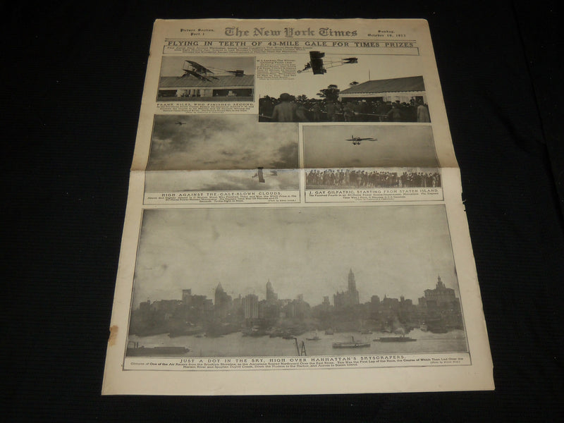 1913 COTOBER 19 NEW YORK TIMES PICTURE SECTION - MANHATTAN AERIAL RACE - NP 5616