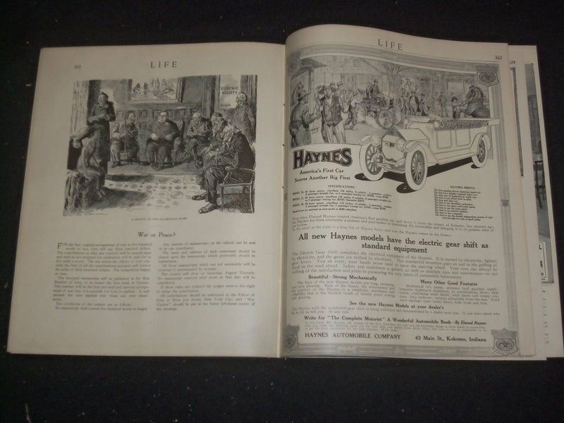 1913 AUGUST 21 LIFE MAGAZINE - THE HIGH COST OF LIVING- ICE CREAM CONES- ST 6491