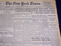 1949 NOV 8 NEW YORK TIMES - 5 MILLION WILL VOTE TODAY IN CITY STATE - NT 2664