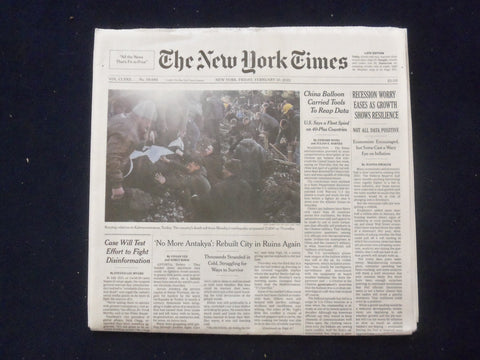 2023 FEB 10 NEW YORK TIMES - RECESSION WORRY EASES AS GROWTH SHOWS RESILIENCE