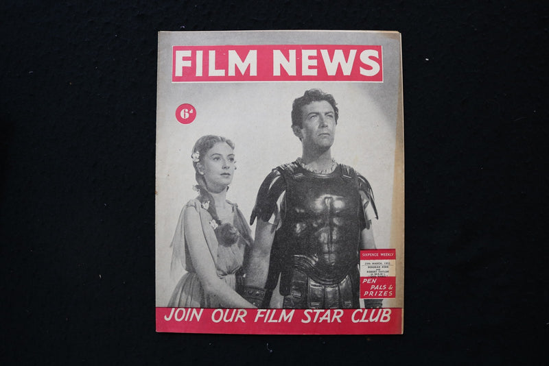 1952 MARCH 29 FILM NEWS MAGAZINE - DEBORAH KERR & ROBERT TAYLOR COVER - E 26089