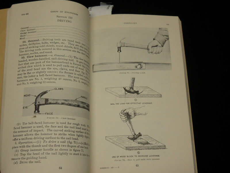 1943 MAY 6 CARPENTRY TECHNICAL MANUAL - WAR DEPARTMENT - J 6224