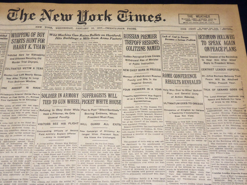 1917 JANUARY 10 NEW YORK TIMES - RUSSIAN PREMIER TREPOFF RESIGNS - NT 8740