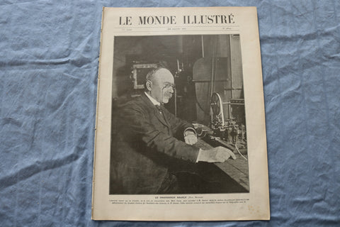 1911 JAN 28 LE MONDE ILLUSTRE MAGAZINE -LE PROFESSEUR BRANLEY- FRENCH - NP 8427