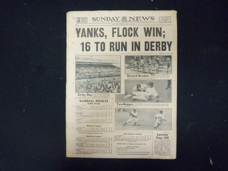 1944 MAY 7 NEW YORK SUNDAY NEWS - BOMBERS CUT NAZI SUPPLY LINES IN ITALY-NP 2190