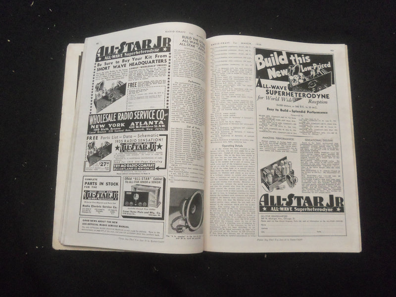 1935 MARCH RADIO-CRAFT MAGAZINE - A DISTANCE GETTER FOR A DOLLAR - B 433P