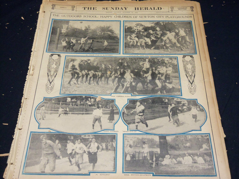 1909 THE BOSTON HERALD SUNDAY MAGAZINE SECTIONS LOT OF 21 - NICE PHOTOS - UP 94