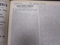 1903 SATURDAY REVIEW 2 BOUND VOLUMES - COMPLETE YR- PUBLISHED IN LONDON - R 1091