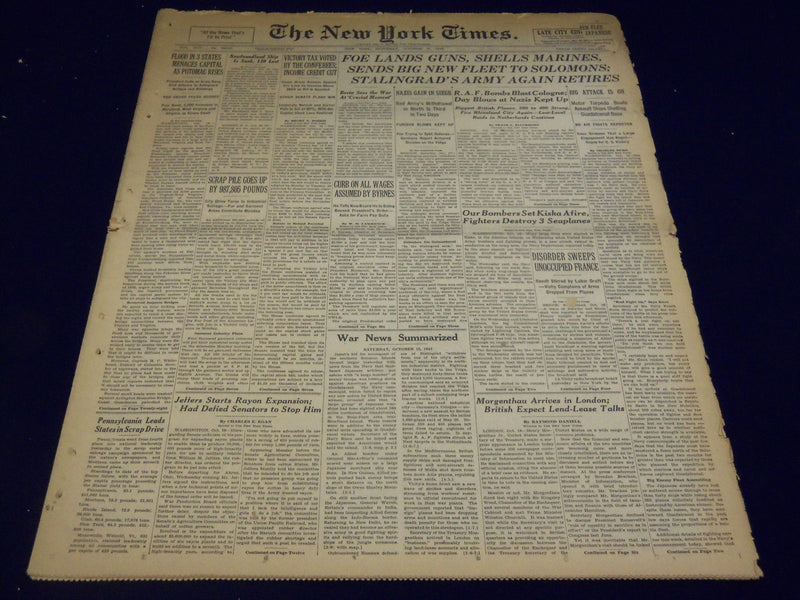 1942 OCTOBER 17 NEW YORK TIMES - FOE LANDS GUNS, SHELLS MARINES - NT 946