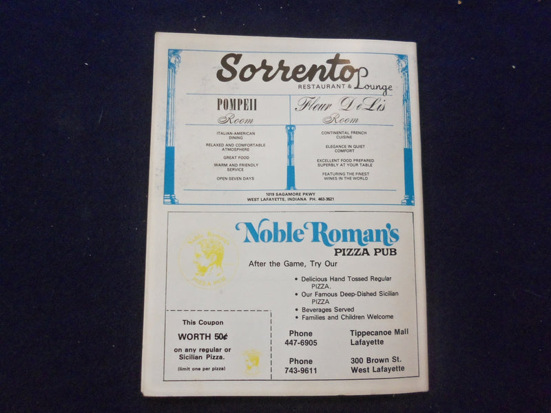 1977 FEB 20 COLLEGE BASKETBALL PROGRAM - PURDUE UNIV VS. INDIANA UNIV- SP 1533T
