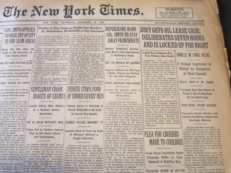 1926 DECEMBER 16 NEW YORK TIMES - JURY GETS OIL LEASE CASE - NT 6542